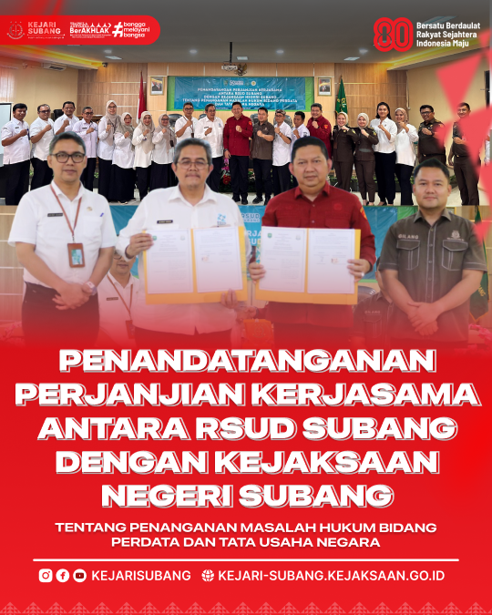 Penandatanganan MOU RSUD SUBANG