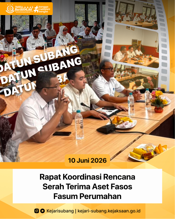 Rapat Koordinasi Rencana Serah Terima Aset Fasos Fasum Perumahan