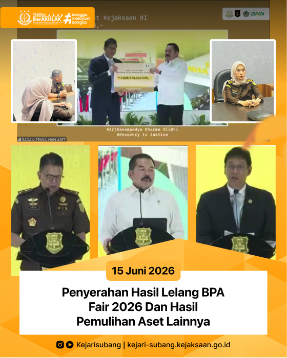 penyerahan hasil lelang BPA Fair 2026 dan hasil pemulihan aset lainnya