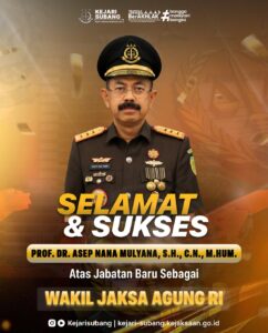 Keluarga besar Kejaksaan Negeri Subang mengucapkan Selamat dan Sukses atas pelantikan Pejabat Es