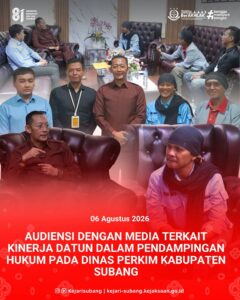 Kamis, 6 Agustus 2026.Kepala Kejaksaan Negeri Subang, Dr. Noordien Kusumanegara, S.H., M.H., did